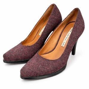 Burgundy Tweed Heels